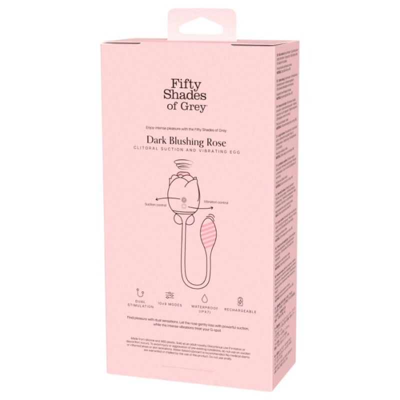 Вакуумний стумлятор клітора Fifty Shades of Grey Dark Rose з віброяйцем, чорний, 33 х 2.7 см - Зображення 3