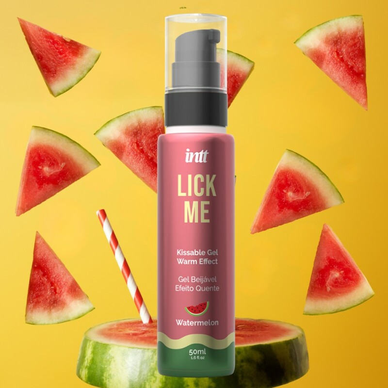 Їстівний лубрикант з ефектом тепла INTT Lick Me Watermelon зі смаком кавуна, 50 мл - Изображение 4