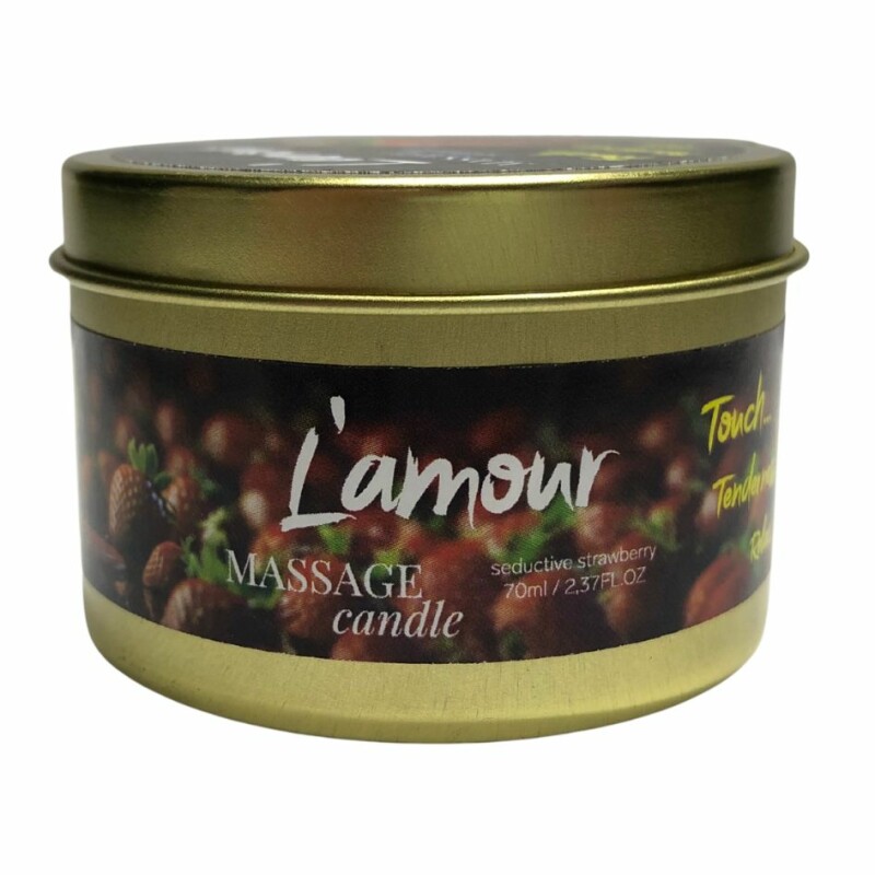 Масажна свічка, 70 мл, L'amour Seductive Strawberry лісові ягоди + полуниця + молоко - Изображение 2