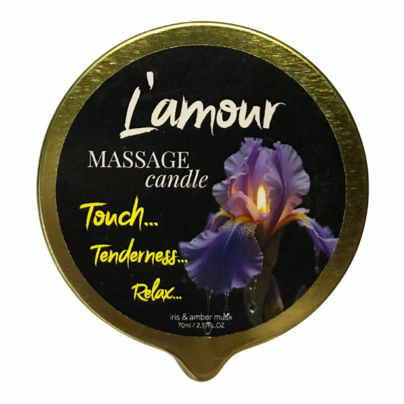 Масажна свічка, 70 мл, L'amour Iris and Amber Musk мох + ірис + троянда - Зображення 1