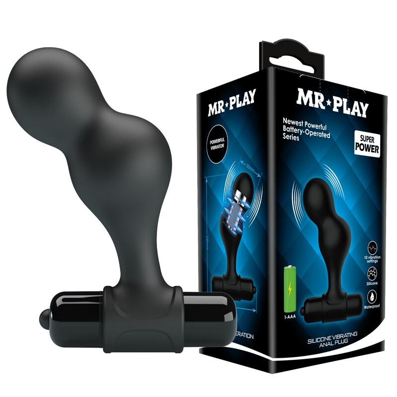 Анальний вібратор Mr Play чорний, 10 х 3 см