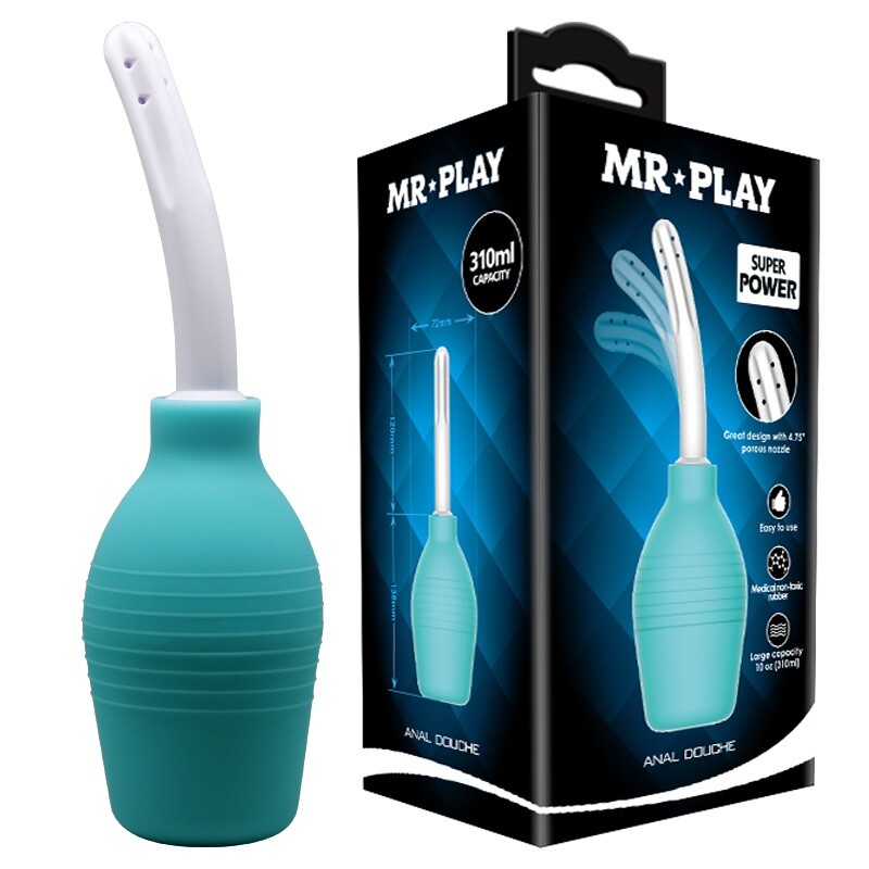 Анальний душ Mr Play великий, блакитний, 310 мл