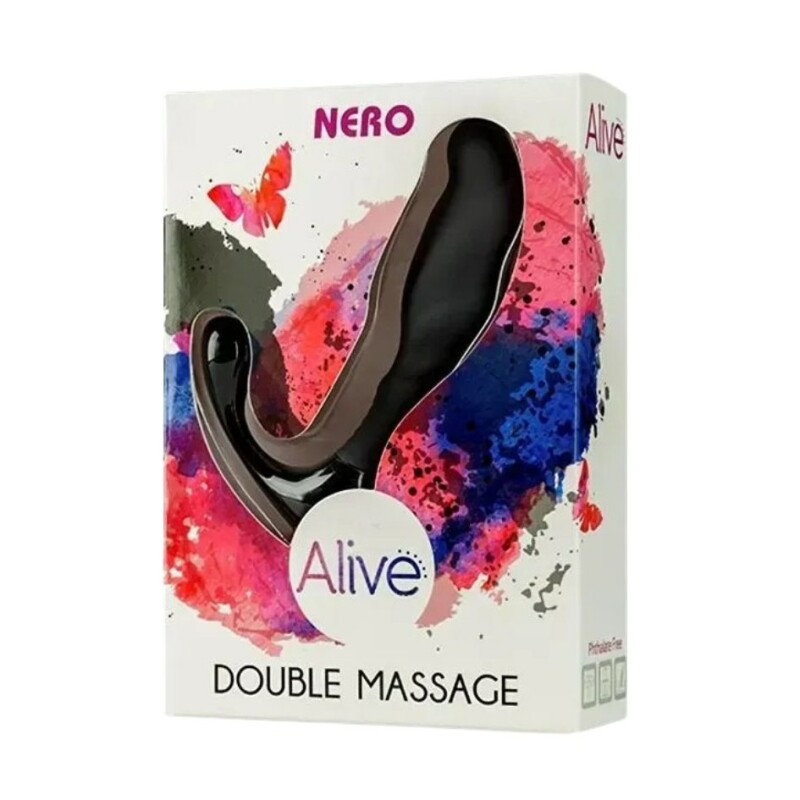Масажер простати Alive Nero Double Massage чорний, 7 х 2.2 см - Зображення 2