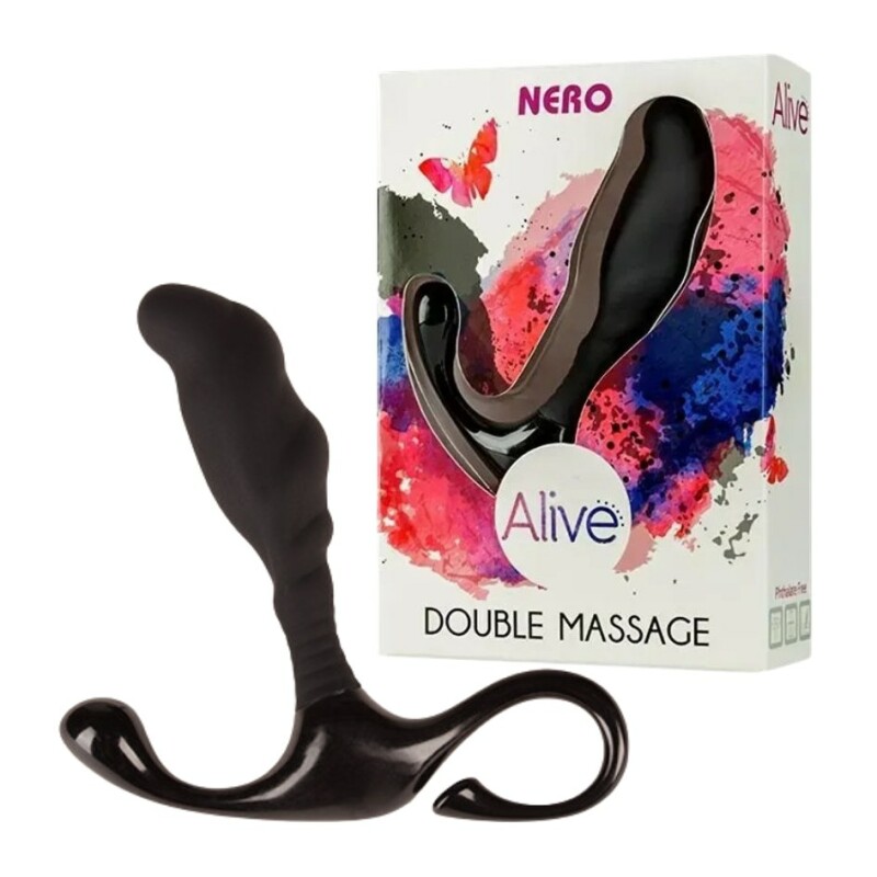 Масажер простати Alive Nero Double Massage чорний, 7 х 2.2 см