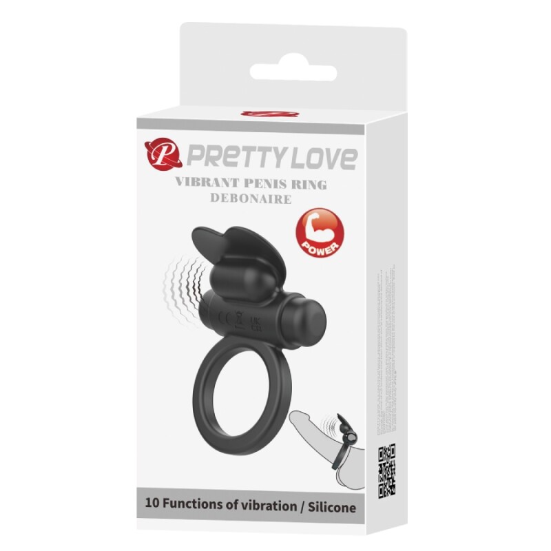 Віброерекційне кільце Pretty Love Debonaire чорне, 8.5 х 3.5 см - Зображення 9