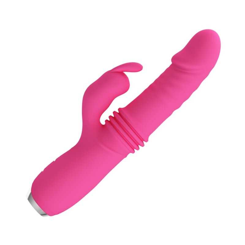 Вібратор-кролик Pretty Love Dorothy з фрикціями, рожевий, 19.7 х 3.3 см - Зображення 4