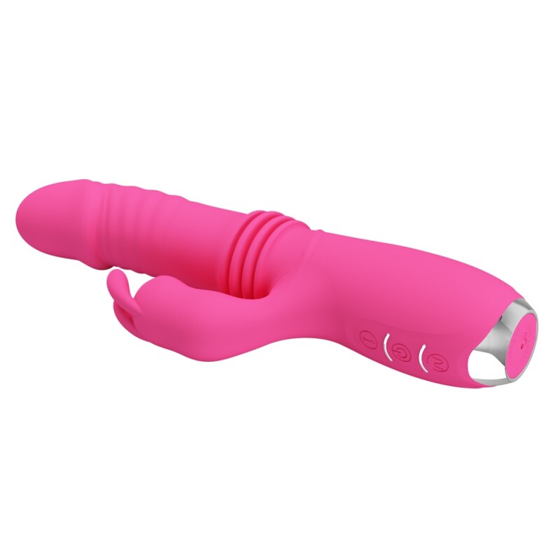 Вібратор-кролик Pretty Love Dorothy з фрикціями, рожевий, 19.7 х 3.3 см - Зображення 5