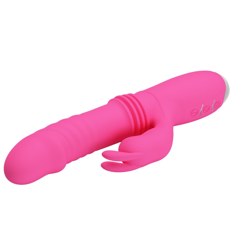 Вібратор-кролик Pretty Love Dorothy з фрикціями, рожевий, 19.7 х 3.3 см - Зображення 6