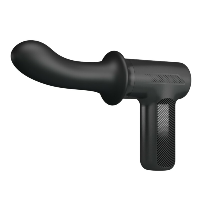 Вібратор-пістолет Pretty Love Massage Gun з фрикціями, чорний, 13.6 х 3.9 см - Изображение 2