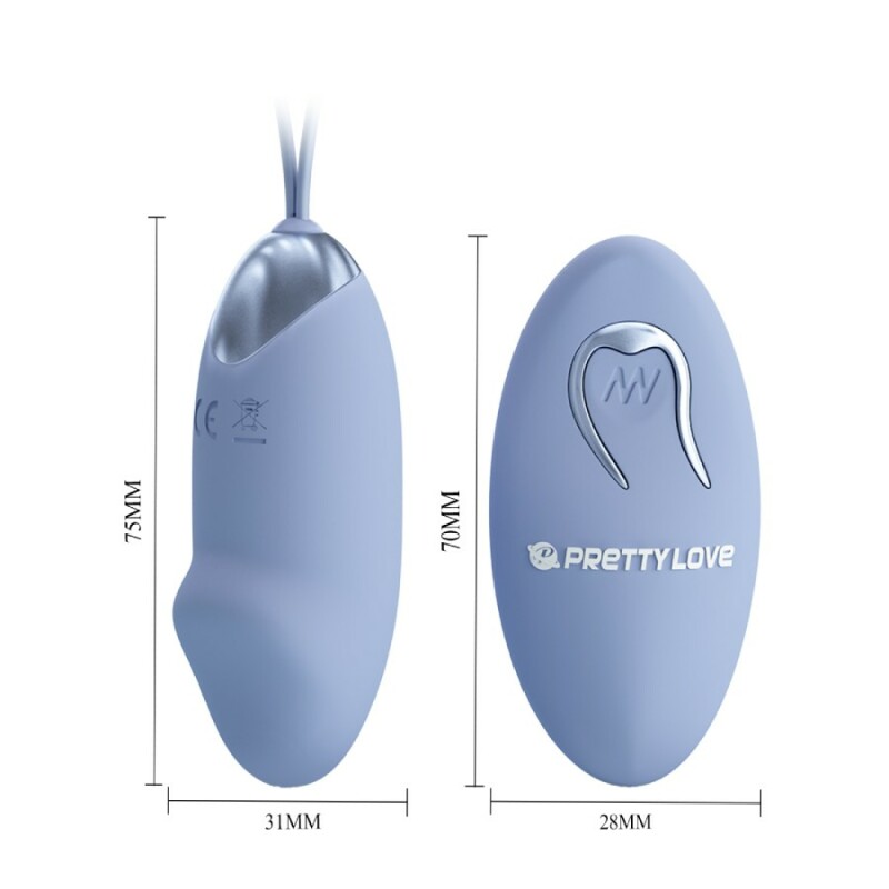 Віброяйце Pretty Love Julia з пультом, блакитне, 7.5 х 3.1 см - Изображение 4