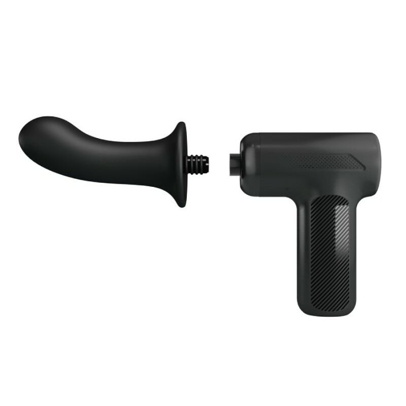 Вібратор-пістолет Pretty Love Massage Gun з фрикціями, чорний, 13.6 х 3.9 см - Изображение 4