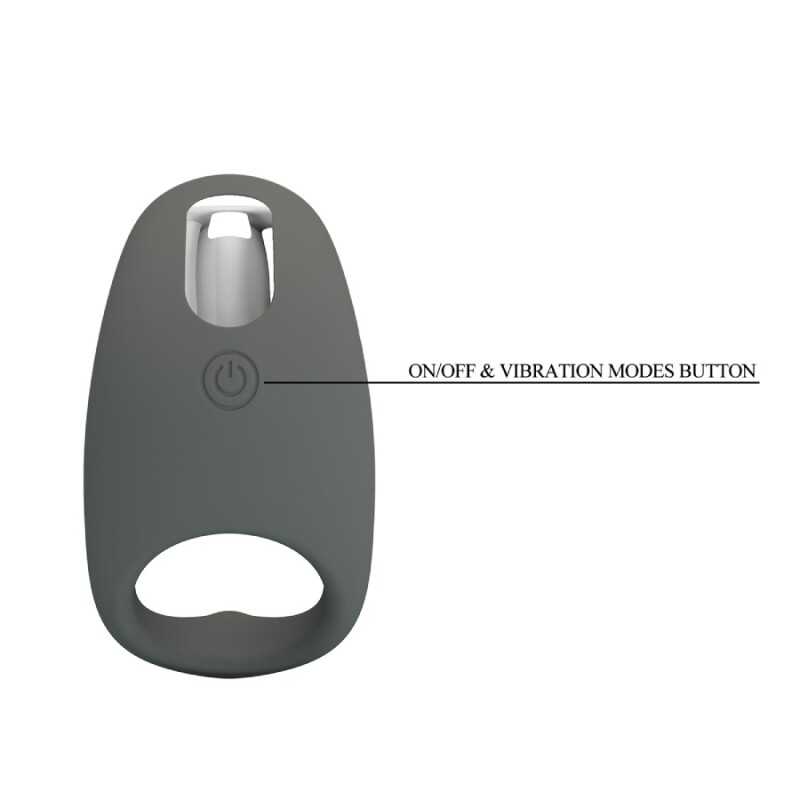 Ерекційне віброкільце Pretty Love Master Ring силіконове, сіре, 8.4 х 4.9 см - Зображення 8