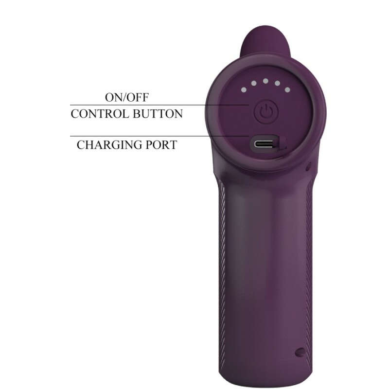 Вібратор-пістолет Pretty Love Massage Gun з фрикціями, фіолетовий, 13.6 х 3.9 см - Изображение 9