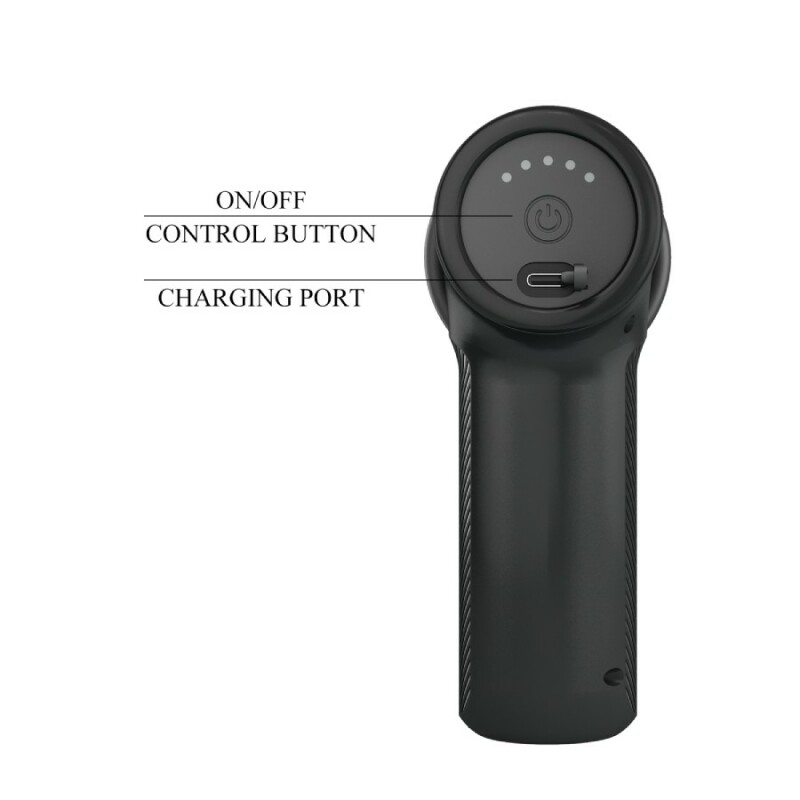 Вібратор-пістолет Pretty Love Massage Gun з фрикціями, чорний, 13.6 х 3.9 см - Изображение 9