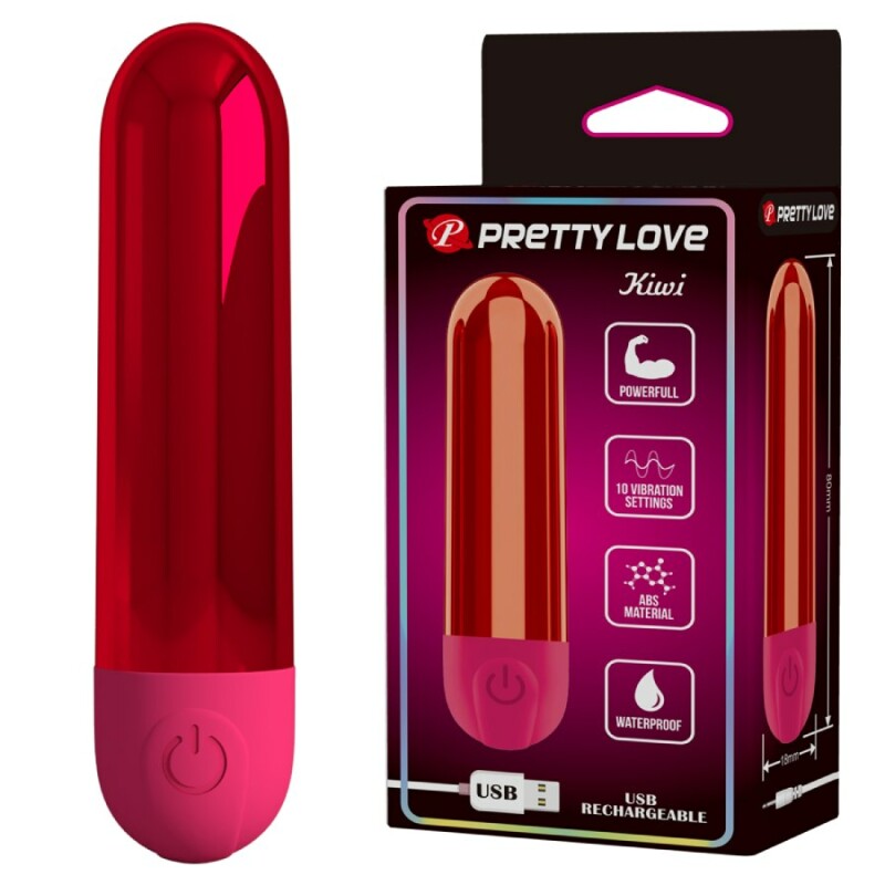 Віброкуля Pretty Love Kiwi червона, 8 х 1.8 см