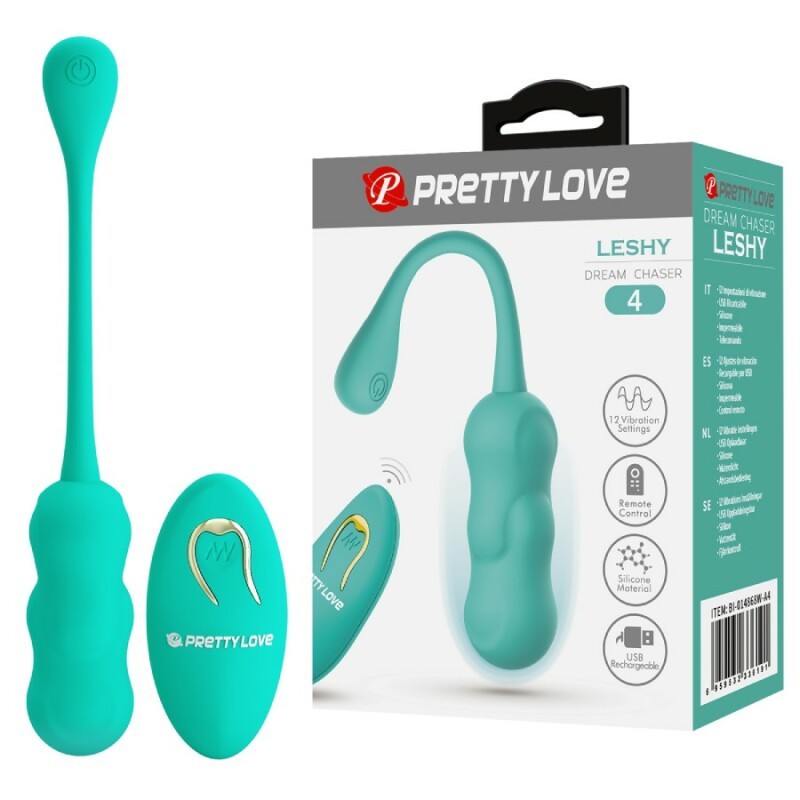 Віброяйце Pretty Love Leshy з пультом, зелене, 18.6 х 2.8 см