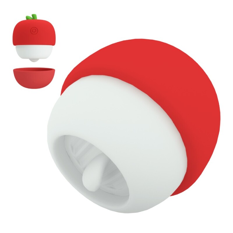 Кліторальний стимулятор Pretty Love Apple Secret з ефектом лизання, біло-червоний, 5.9 х 5.9 см - Изображение 1