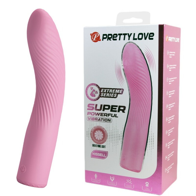 Вібратор вагінальний Pretty Love Kissell з підсвіткою, рожевий, 16.1 х 3.2 см