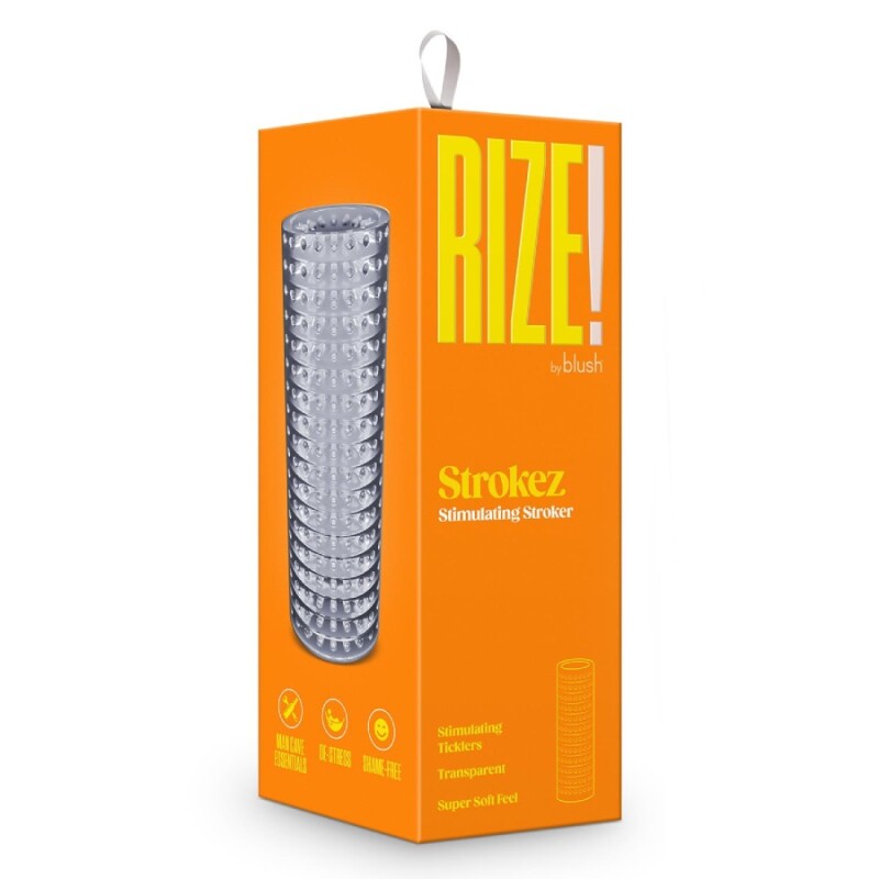 Мастурбатор Blush Rize ребристий, прозорий, 13.9 х 3.8 см - Изображение 1