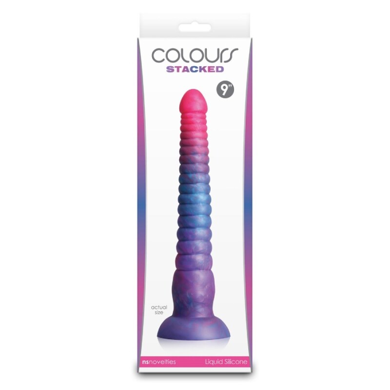 Фалоімітатор з рідкого силікону NS Novelties Colours на присосці, триколірний, 23 х 3 см - Изображение 1