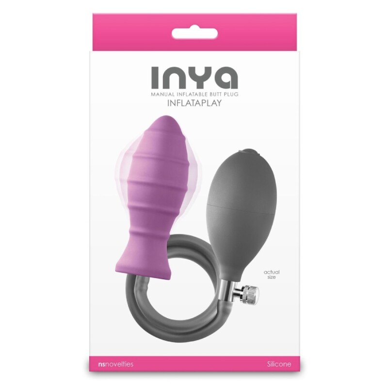 Анальна пробка NS Novelties Inya з накачкою грушею, рожева, 10.5 х 4 см - Зображення 1
