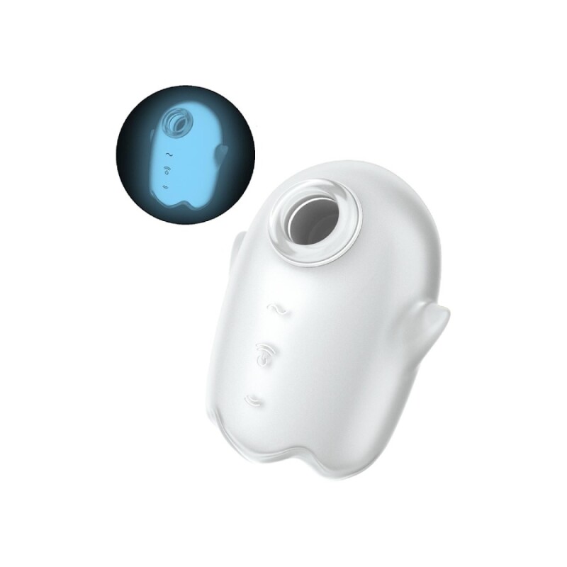 Вакуумний стимулятор Satisfyer Glowing Ghost з вібрацією, білий, 8.4 х 5.8 см - Изображение 2