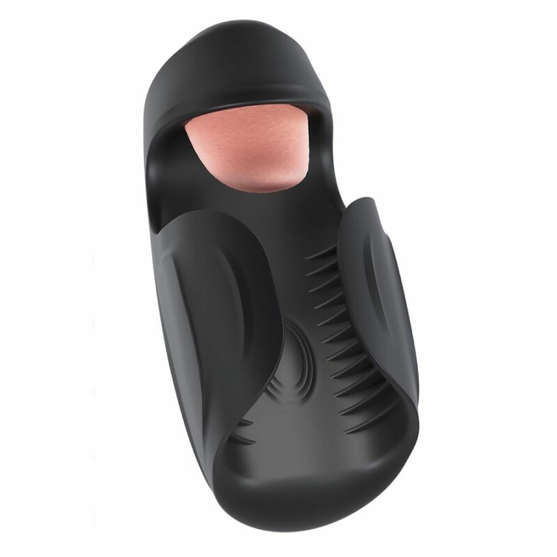 Мастурбатор з вібрацією Blush M for Men зі стимулюючим язичком, чорний, 14.6 х 6.4 см