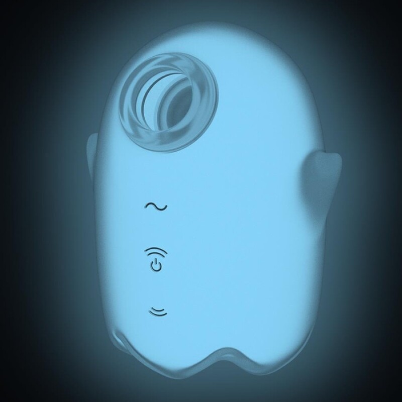Вакуумний стимулятор Satisfyer Glowing Ghost з вібрацією, білий, 8.4 х 5.8 см