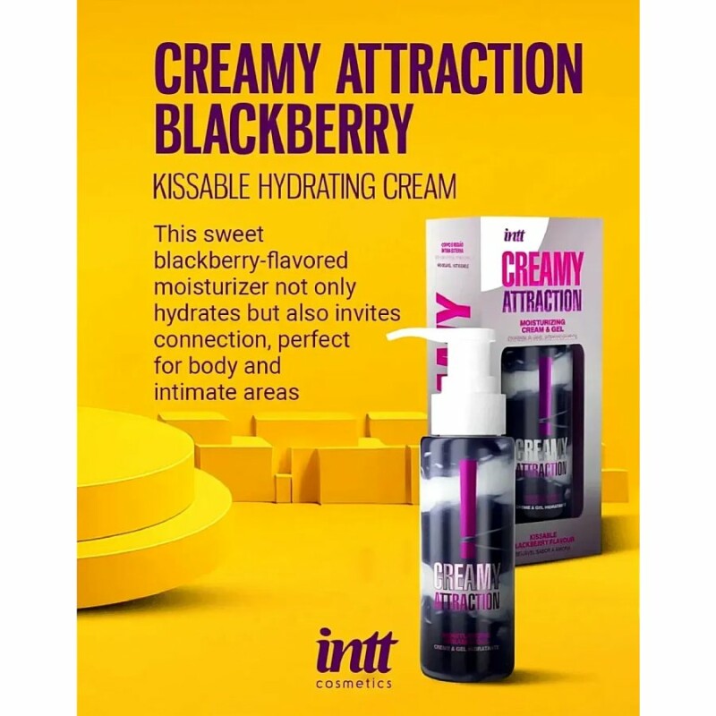 Крем-гель для тіла Intt Creamy Attraction Blackberry для поцілунків, 100 мл - Зображення 1