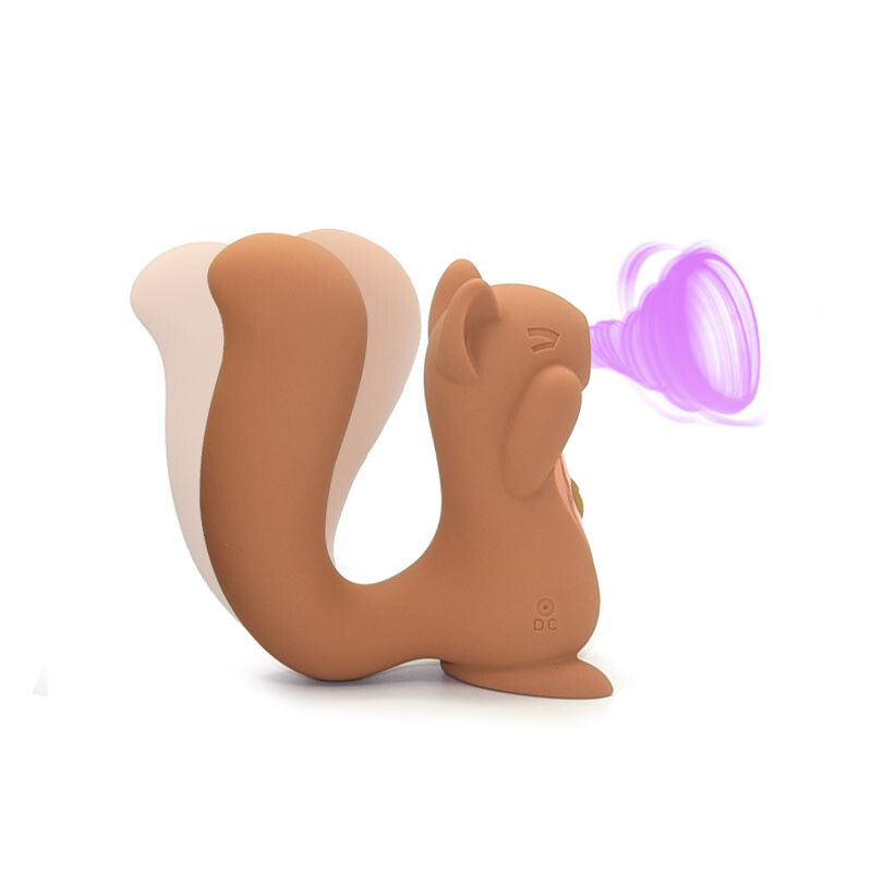 Вакуумний стимулятор клітора Sweet Em Sneaky Squirrel бежевий, з вібрацією, 10.5 х 8.9 см - Изображение 3