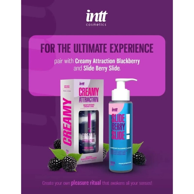 Крем-гель для тіла Intt Creamy Attraction Blackberry для поцілунків, 100 мл - Зображення 3