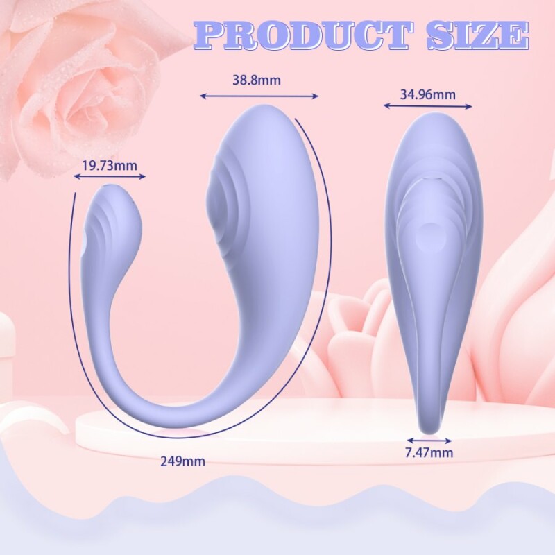 Віброяйце Every Night Toys Letitia з пультом, бузкове, 24.9 х 3.9 см - Изображение 2