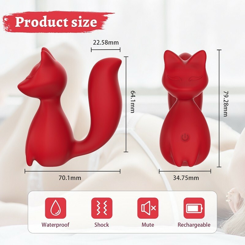 Мінівібратор для клітора Every Night Toys Doris у формі лисички, червоний, 8 х 3.5 см - Зображення 4