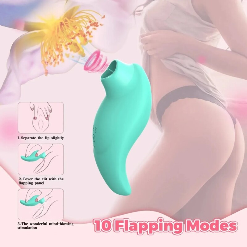 Вібратор для клітора Every Night Toys Jen із стимулюючим язичком, зелений, 11 х 5.1 см - Зображення 5