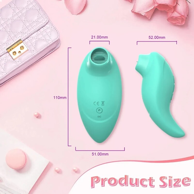 Вібратор для клітора Every Night Toys Jen із стимулюючим язичком, зелений, 11 х 5.1 см - Зображення 6
