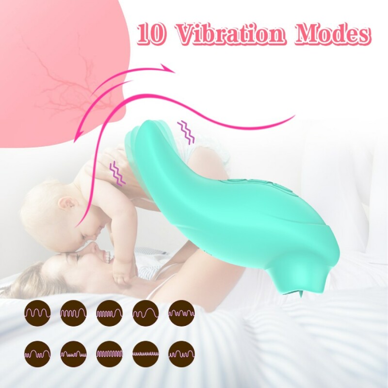Вібратор для клітора Every Night Toys Jen із стимулюючим язичком, зелений, 11 х 5.1 см - Зображення 8