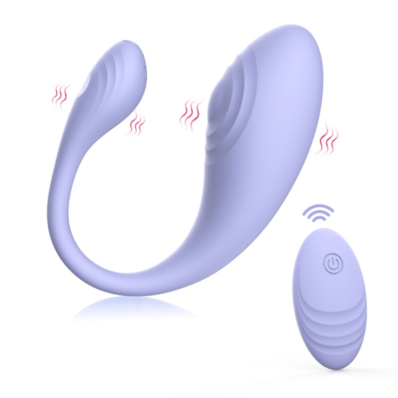 Віброяйце Every Night Toys Letitia з пультом, бузкове, 24.9 х 3.9 см