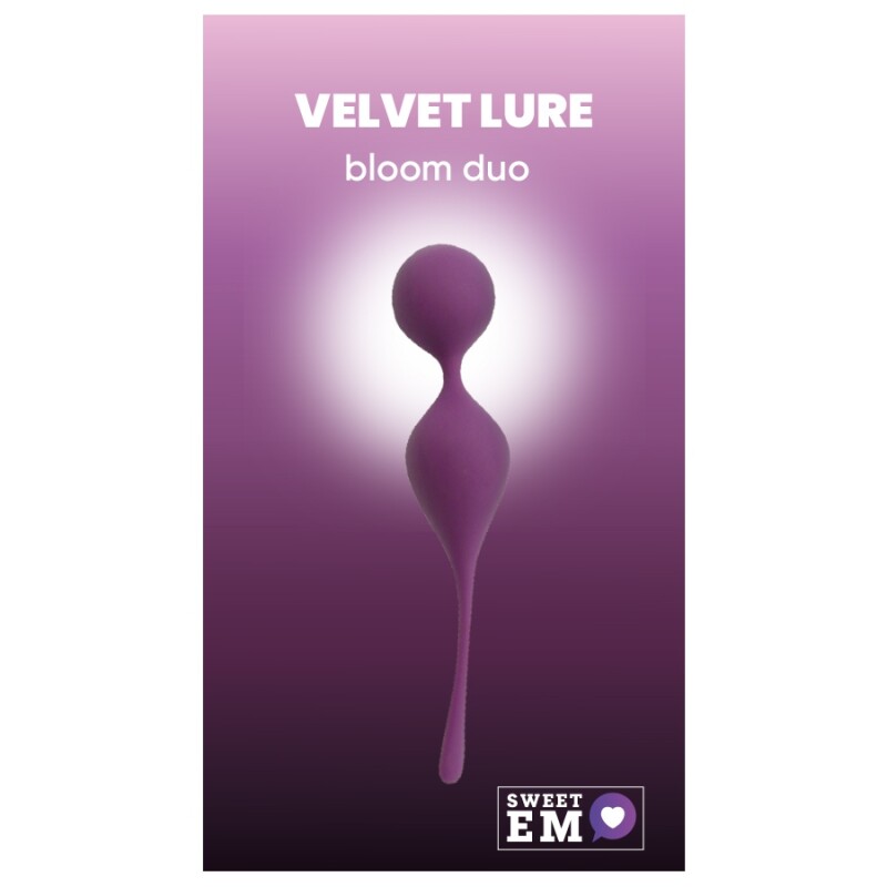 Вагінальні кульки Sweet Em Bloom Duo на м'якому з'єднанні, фіолетові, 17 х 3.3 см