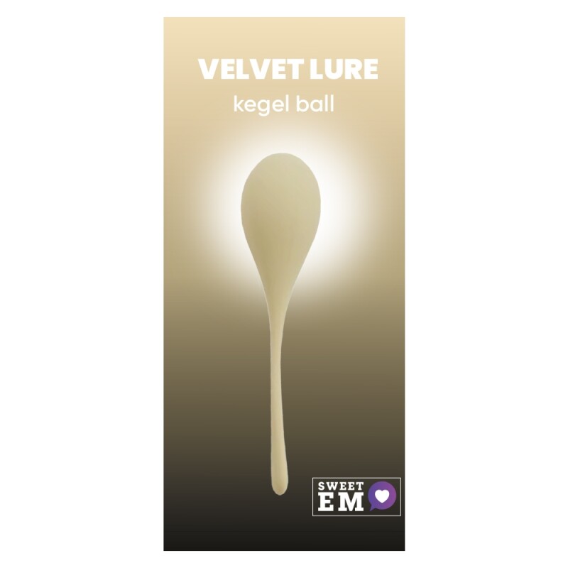 Тренажер Кегеля Sweet Em Kegel Ball з хвостиком, бежевий, 50 г, 14 х 3.3 см