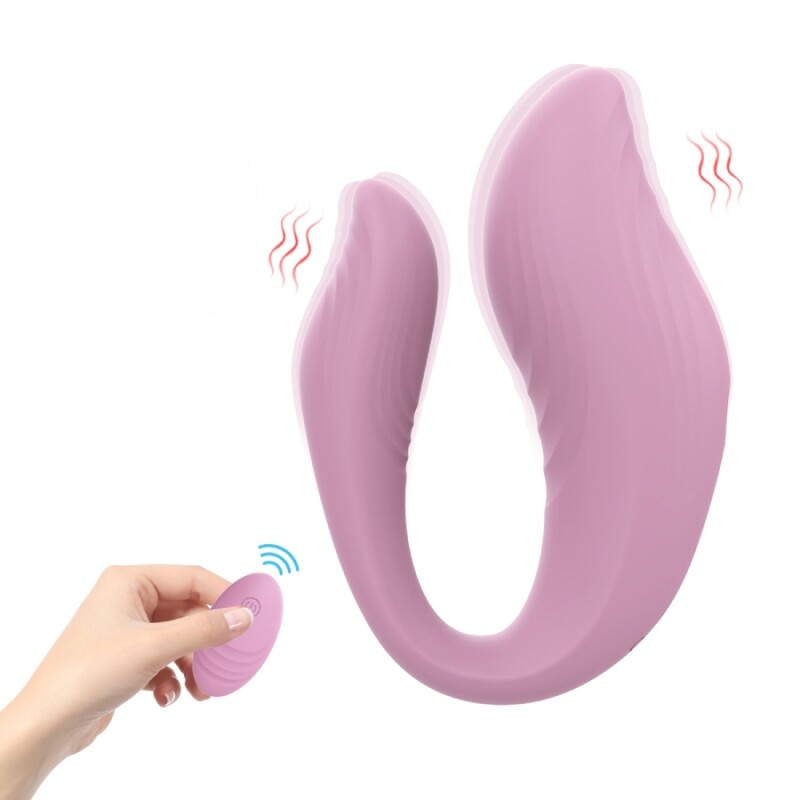 Вібратор для пар Every Night Toys Cosima з пультом, рожевий, 21.2 х 3.6 см