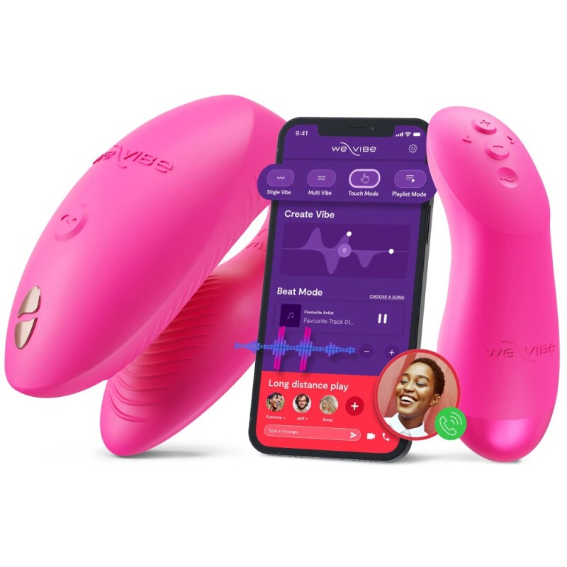 Вібратор для пар We-Vibe Chorus Pro з пультом і додатком, рожевий, 8 см - Изображение 3