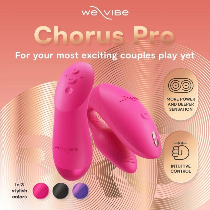 Вібратор для пар We-Vibe Chorus Pro з пультом і додатком, рожевий, 8 см - Изображение 8