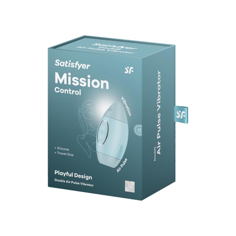 Вібратор Satisfyer Mission Control з вакуумною стимуляцією клітора, блакитний, 10 х 6.6 см - Зображення 1