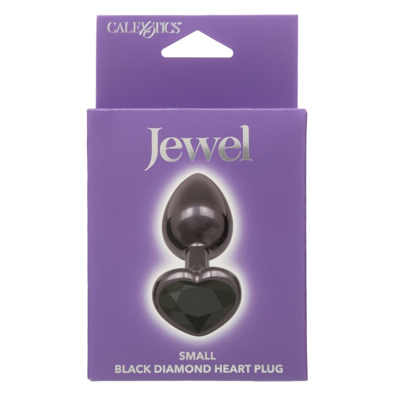 Анальна пробка CalExotics, S, Jewel з каменем, чорна, 6 х 3.3 см