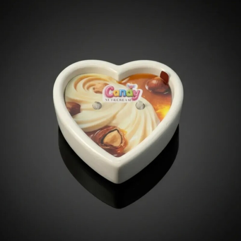 Масажна свічка з ароматом горіхового крему, 70 мл, Candy Nut Cream у формі серця - Изображение 8
