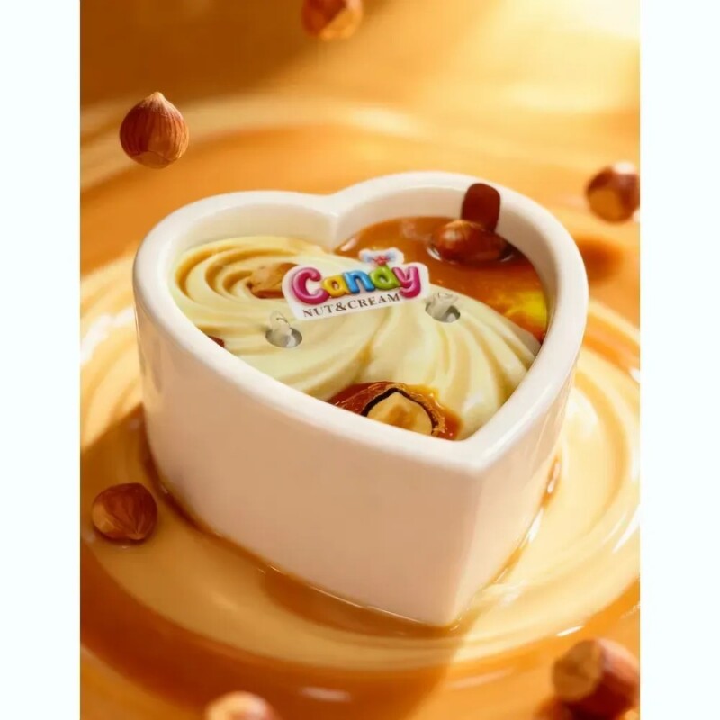 Масажна свічка з ароматом горіхового крему, 70 мл, Candy Nut Cream у формі серця - Изображение 9