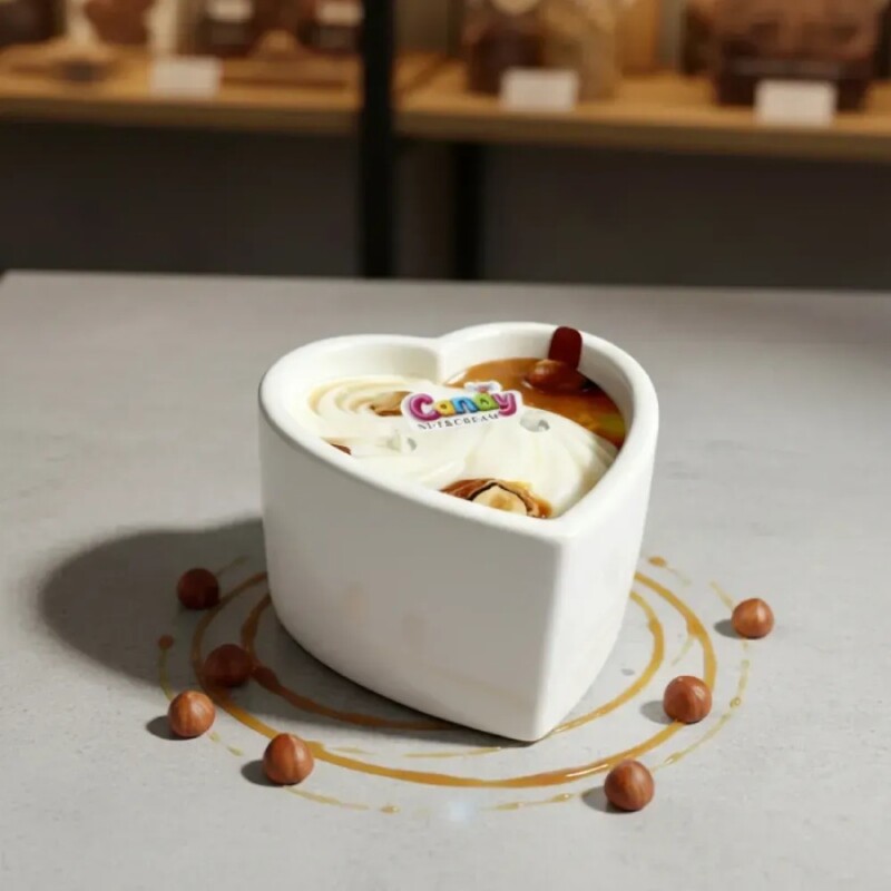 Масажна свічка з ароматом горіхового крему, 70 мл, Candy Nut Cream у формі серця - Изображение 4