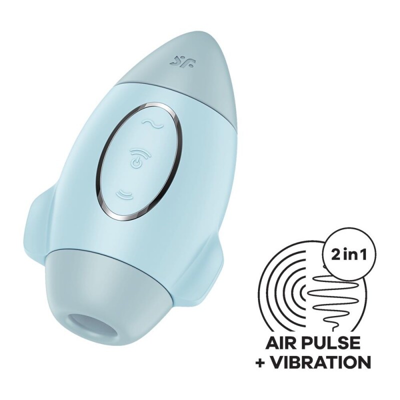 Вібратор Satisfyer Mission Control з вакуумною стимуляцією клітора, блакитний, 10 х 6.6 см - Зображення 2