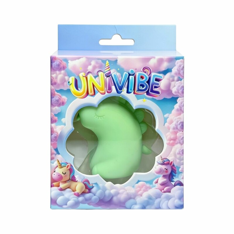 Стимулятор клітора з язичком UNIVIBE Єдиноріг зелений, 7.5 см - Зображення 1