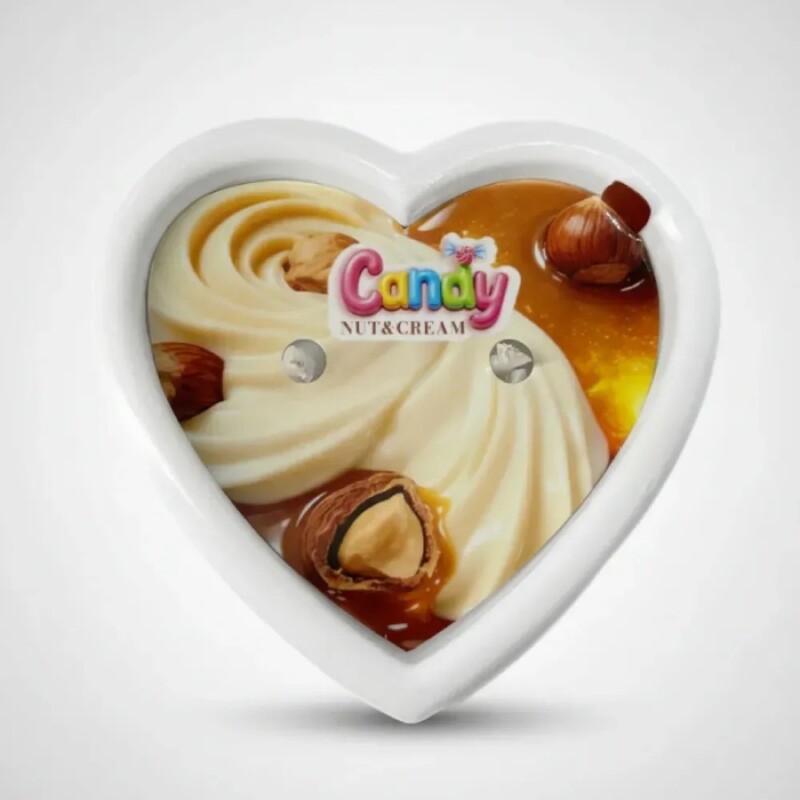 Масажна свічка з ароматом горіхового крему, 70 мл, Candy Nut Cream у формі серця - Изображение 6